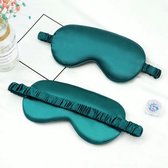 DW4Trading Luxe Zijden Slaapmasker - Reismasker - inclusief Hoesje - Donker Groen