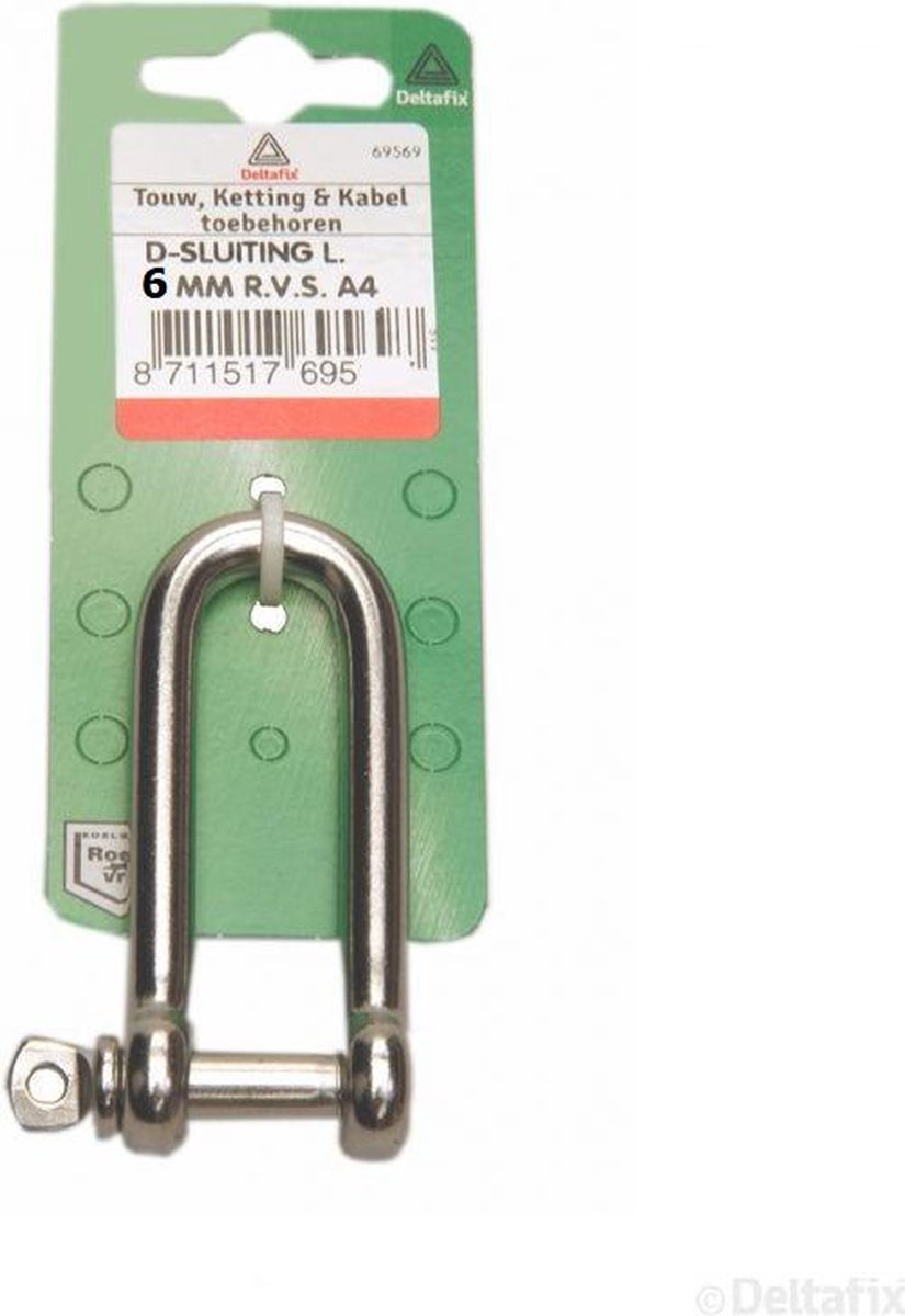 Deltafix d-sluiting lang model r.v.s. a4 6 mm 1 st.