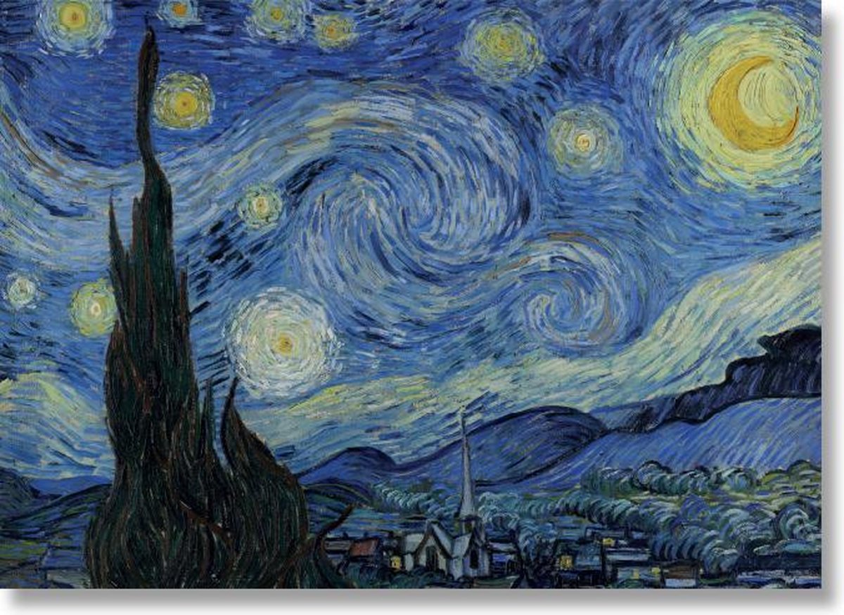 Lanzfeld (museumwebshop.com) Poster,50 x 70 ,De sterrennacht, Van Gogh blauw