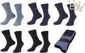 Comfort Socks - Katoenen. sokken -  blauw mix - Maat 43-46 - Naadloos - Voordelig Multipack - 5 paar - Ruime boord - Wijde boord - Blauw mix - Sokken heren
