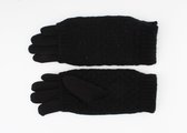 Indini - Handschoenen - Winter - Handschoen - Zwart met Afneembare Vingerloze - Handschoen, Dubbel Glans Steentjes