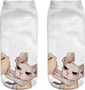 Enkelsokken Kat - kattensokken - Don't kiss me! - enkelsokken - Unisex - Maat 36-41