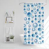 Family Pound - Douchegordijn - Blauw en Wit - 1 Stuk - 183 x 183 CM