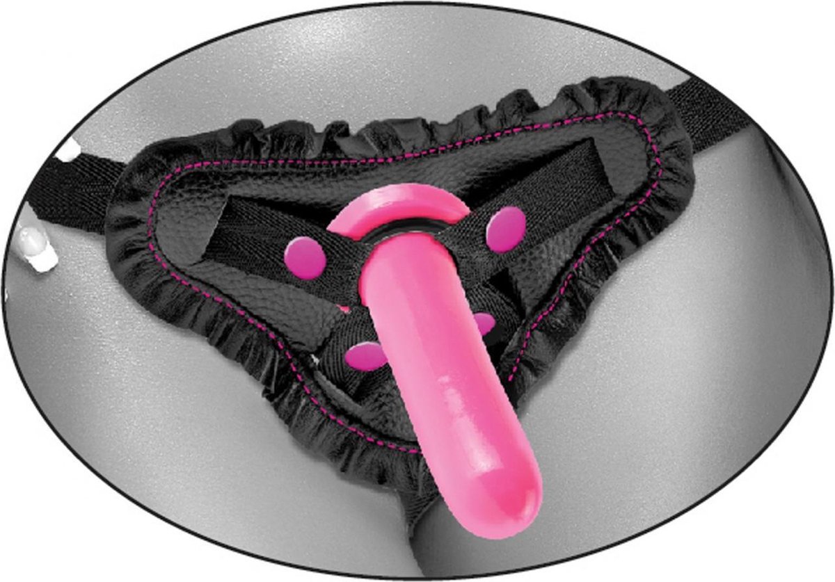 DILLIO Harness Fancy Fit Black And Pink