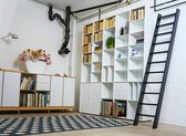 Houten bibliotheektrap |   zwart eiken - 10 treden (190 cm)