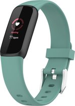 By Qubix Fitbit luxe bandje - Sportbandje met gesp - Maat: Large - Groen Smartwatchbandje horlogeband polsband Armband Strap Band Watchband