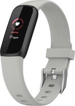 By Qubix - Geschikt voor fitbit luxe bandje - Sportbandje met gesp - Maat: Large - Grijs Smartwatchbandje horlogeband polsband Armband Strap Band