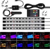 LED Autoverlichting Interieur met Afstandbediening - Ledstrips - Binnen Verlichting Auto - 12V - Sfeerverlichting - Auto Accessories Interieur