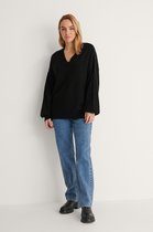 NA-KD V-Neck Knitted Dames Trui - Maat M