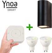 Ynoa slimme buitenverlichting St. Tropez - Zwart - Inclusief afstandsbediening - Zigbee 3.0 - CCT diverse wittinten instelbaar - IP54 - Smart Smart wandlamp voor binnen en buiten