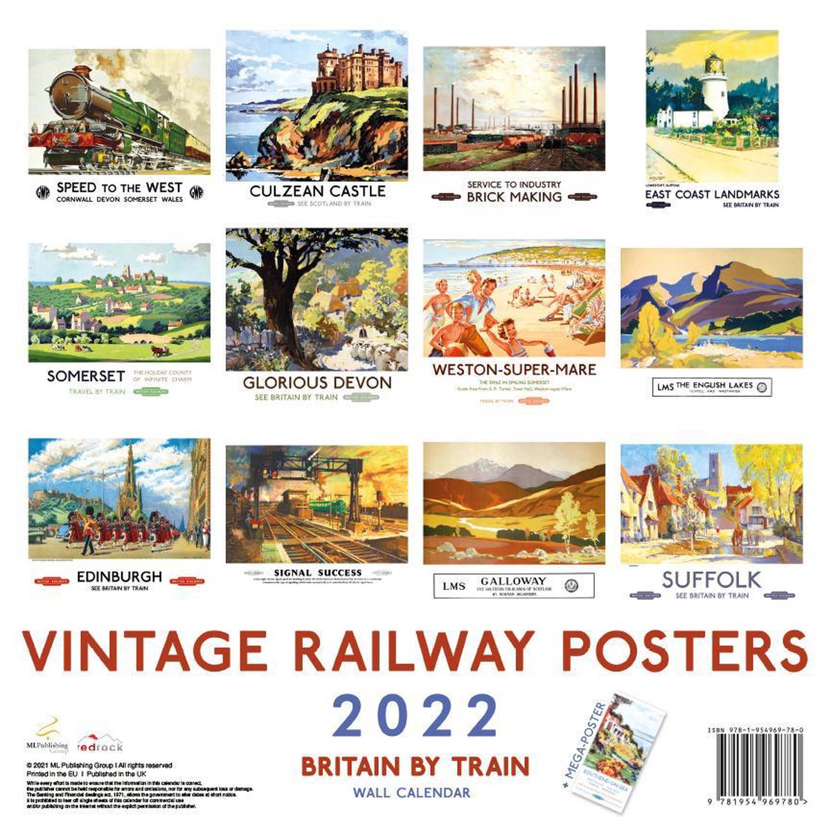 Vintage Railway Posters Kalender 2022