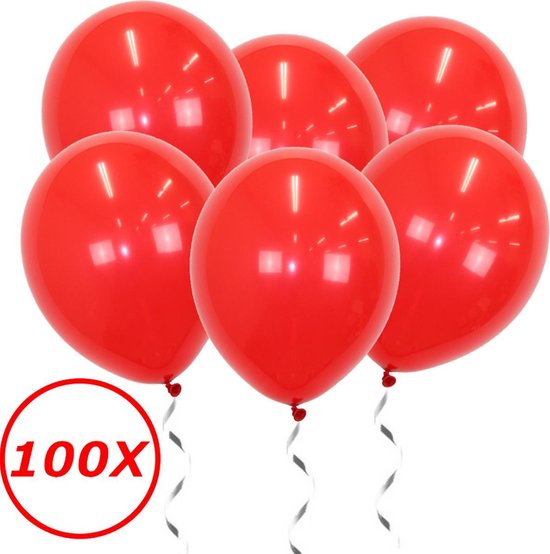 Rode Ballonnen Verjaardag Versiering Rode Valentijn Helium Ballonnen Feest Versiering EK Koningsdag WK Rood 100 Stuks