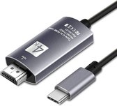USB C Naar HDMI 4K Kabel - USB C HUB Adapter - 2 Meter - HP - Dell Xps - Apple Macbook Pro - Samsung - Huawei - HP - SpacegreySpacegray