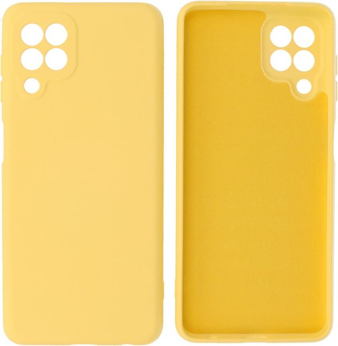 Hoesje Geschikt voor Samsung Galaxy A22 4G - Fashion Telefoonhoesje Backcover - Siliconen Hoesje - Geel