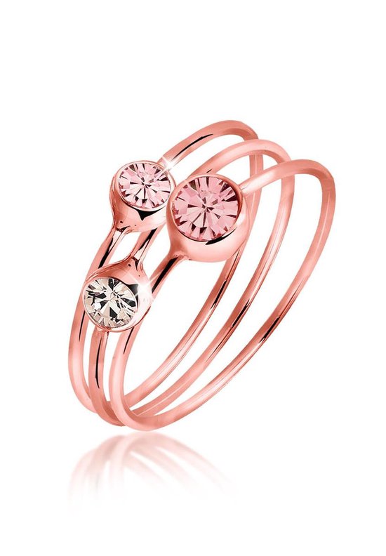 Bagues pour femmes Elli Motif de fiançailles pour femmes Elegant avec des cristaux en Argent sterling 925