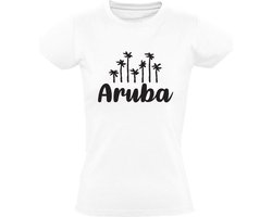Aruba Dames T-shirt - antillen - caraiben - vakantie - eiland - reizen - palmbomen - zon - strand - cadeau