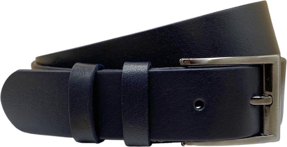 Riem - Donkerblauw – 4 cm - Totale Riem Lengte 135 cm - Taille maat tot 115 cm - Riem Heren - Blauw - Leer - Riem Dames - Riem