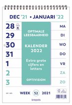 Brepols Kalender 2022 - Optivision NL - Grote cijfers en letters - 21 x 29,7 cm - spiraal