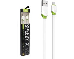 Micro USB kabel LS35 - 2 meter Geschik voor: Samsung Galaxy A3 A5 A6 2017 / 2018 A7 J3 J4 J5 J6 S4 S5 S6 S7 Edge Tab S2 Tab 4 10.1 / Wiko Sony / Nokia / Motorola / Huawei - MicroUSB opl