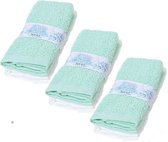 Soft Touch - 6 stuks - Badstof Spuugdoekjes - Mint & Wit - 28x28 cm