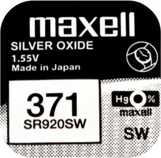 Maxwell 371 / SR920SW  zilveroxide knoopcel horlogebatterij 1 (een) stuks
