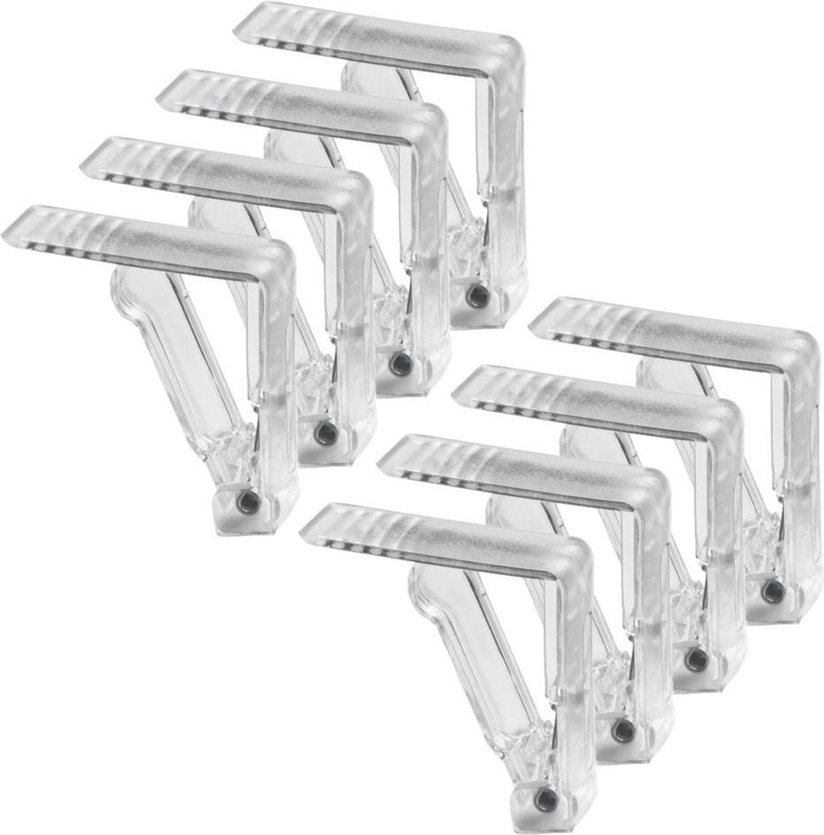 8x stuks tafelkleed klemmen transparant - Tafelkleedklemmen