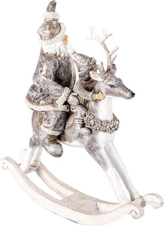 Zittende Kerstman Decoratie – 35 Cm Pluche Kerstman Voor Vensterbank, Tafel Of Kerstboom