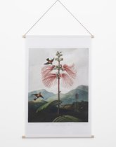 Wanddoek The Temple of Flora - Botanisch Textielposter - Thornton Art - Wandkleed Dieren - 90x60 cm - Wanddecoratie Stof