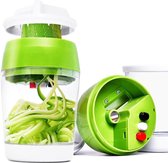 Multifunctionele Groentesnijder 5 In 1 - Groenten Snijden - Spiralizer - Spiral Slicer - Verstelbare Cutter - Spaghetti Maker - Handheld Met Container - RVS Messen