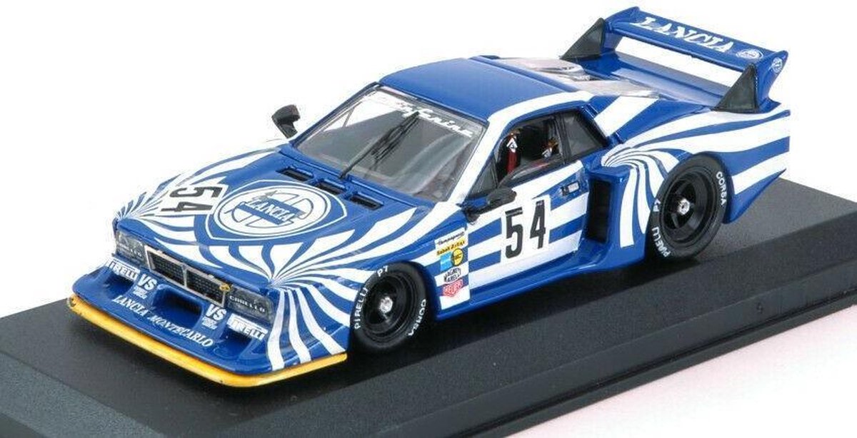 The 1:43 Diecast Modelcar of the Lancia Beta Montecarlo #54 of the 6H Silverstone of 1980. The drivers were W. Rohrl and M. Alboreto. The manufacturer of the scalemodel is Best Model. This model is only available online
