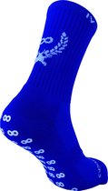 IV-Gripsocks® Blauw - Anti-slip sokken - Gripsokken voetbal blauw - sportsokken - one size (Maat 39-46) - 8 kleuren - compressie - prestatieverhogend - tennis - hardlopen - handbal