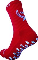 IV-Gripsocks® Rood - Anti-slip sokken - Gripsokken voetbal rood - sportsokken - one size (Maat 39-46) - 8 kleuren - compressie - prestatieverhogend - tennis - hardlopen - handbal -