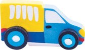 gum Car junior 6 cm rubber blauw/geel