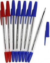 balpennen 16,5 cm blauw/rood 8 stuks