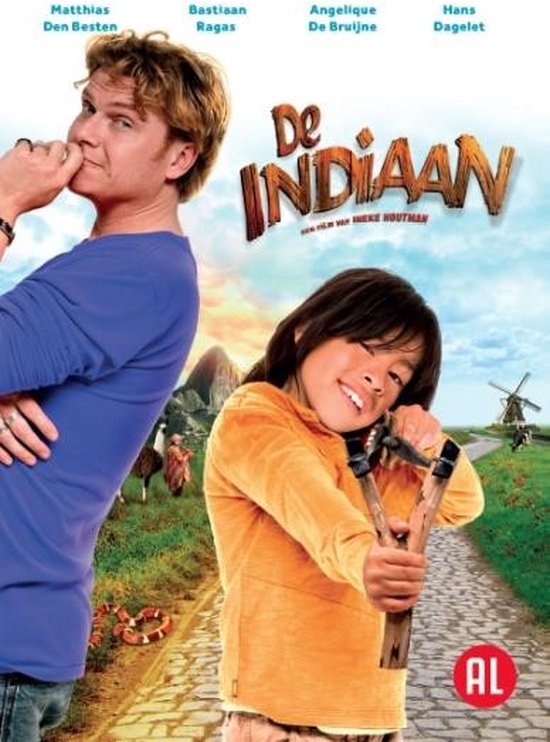 Matthijs den Besten met een slinger en Bastiaan Ragas, de titel 'De Indiaan'.