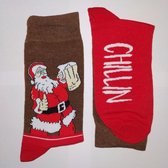 Vrolijke Mannen - Kerst - Sokken - Kerstman - Rood Multi-  40-46
