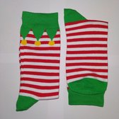 Vrolijke Mannen - Kerst - Sokken - Kerstelf - Groen Multi - Maat 40-46
