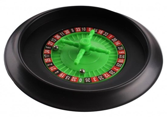 Afbeelding van het spel roulette-set 15 cm groen/zwart 29-delig