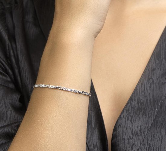 YO&NO - Armband - Zilver - Valkenoog - 3,5mm - 18cm - Sieraden vrouw - Zilver 925