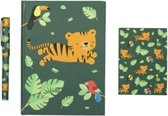 schrijfset Jungle junior papier groen 3-delig