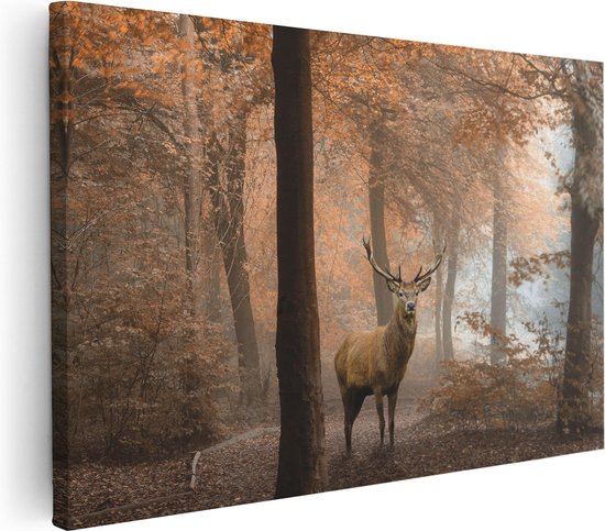 Artaza - Peinture sur toile - Cerf dans la forêt - Automne - 60x40 - Photo sur toile - Impression sur toile