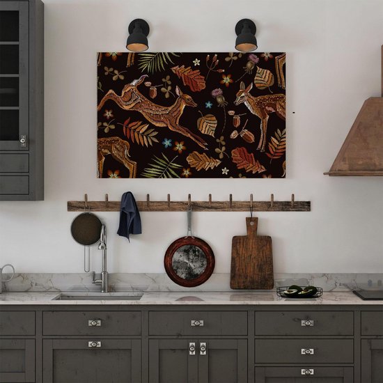 Artaza Peinture sur toile Fond d'automne avec cerf - Abstrait - 60 x 40 - Photo sur toile - Impression sur toile