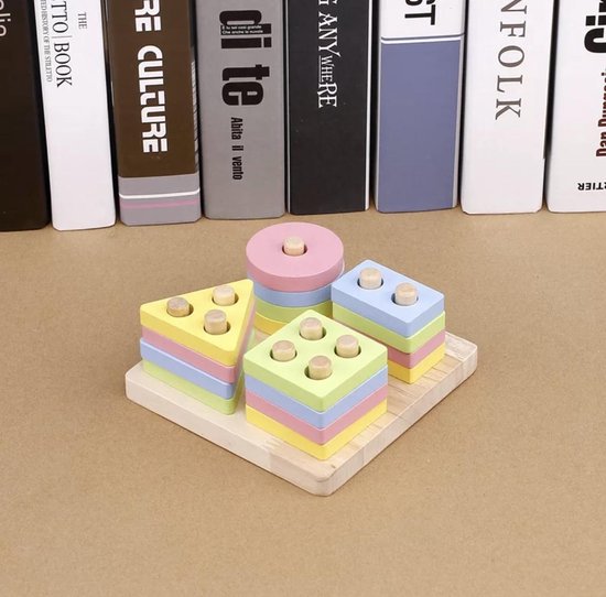 Thumbnail van een extra afbeelding van het spel Educatief houten speelgoed in pastelkleuren