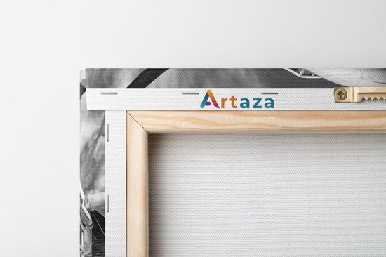 Artaza - Peinture Sur Toile - Vieil Avion Sur La Piste - 90x90 - Groot - Photo Sur Toile - Impression Sur Toile