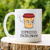 Espresso patronum - Customized mokken en bekers - mokken met tekst - mokken - bekers - cadeautje - cadeau voor vrouw - cadeau vor man - keramiek servies - cadeautje voor haar - cadeautje voor