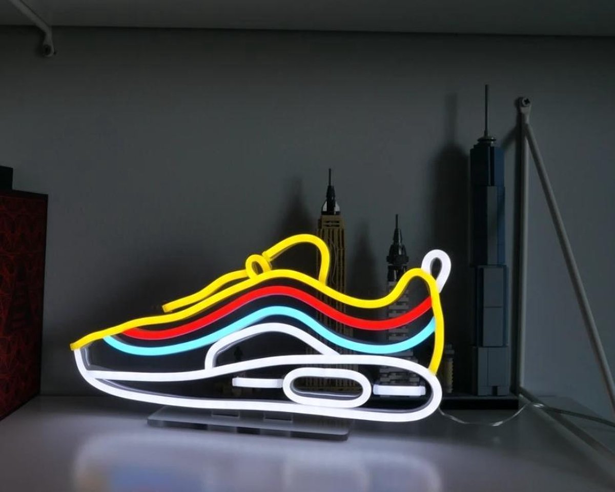 SneakerLed Sneaker LED Lamp Tafellamp & Wandlamp Met Dimmer op Snoer 40x Gaming & Bureaulamp Energiezuinig 6W 450 Lu Sfeerverlichting met Stekker