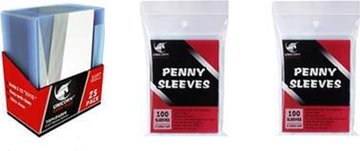 Penny Sleeves en Toploader Bundel l Ultra Clear 25 Toploaders + 200