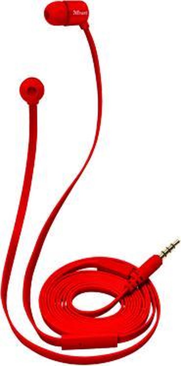 Trust 22134 hoofdtelefoon/headset Bedraad In-ear Oproepen/muziek Rood