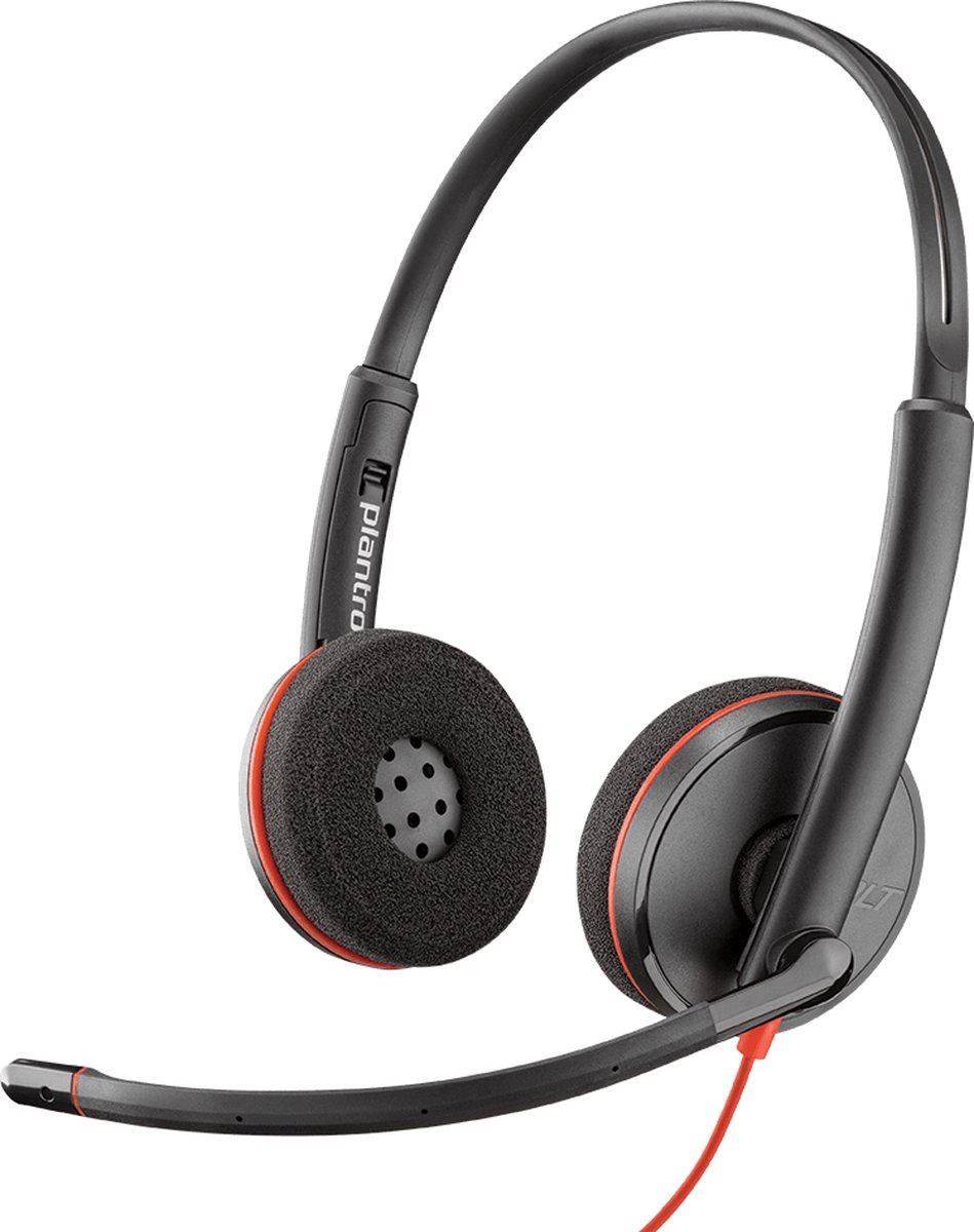 POLY Blackwire 3220 Headset Bedraad Hoofdband Oproepen/muziek USB Type-A Zwart