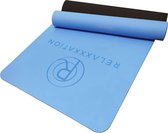 Yoga mat Relaxxxation - Zwart/Blauw - Anti slip - Extra comfort - Afneembaar - 6mm - Sport - Yoga - Yogamat